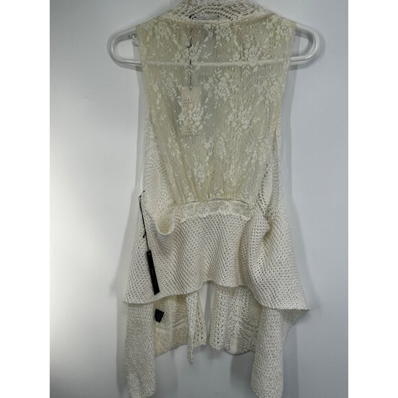 NWT BCBGMAXAZRIA  Knitted Crochet FESTIVAL SLEEVELESS VEST LARGE - Picture 6 of 7